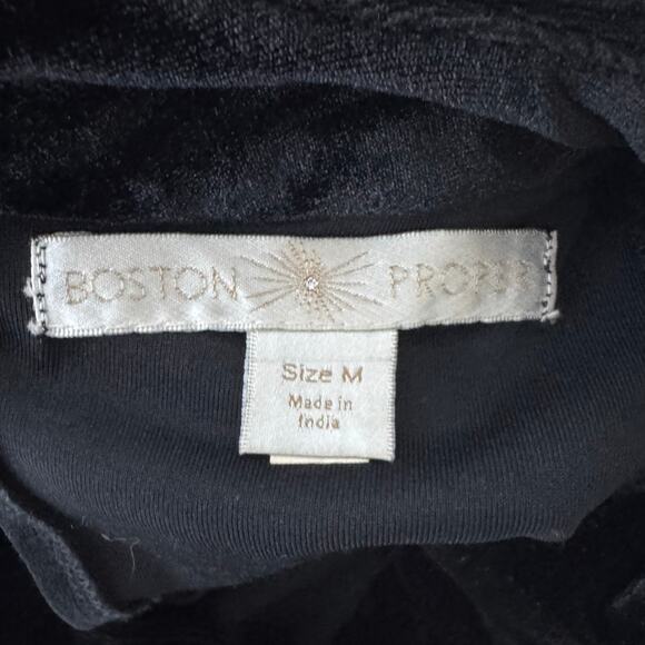 Boston Proper Sleeveless Embroidered Velvet Blouse Black Gold Medium - Picture 5 of 6